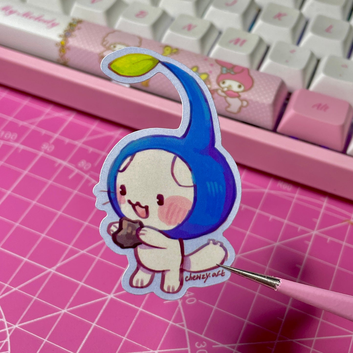 Blue Pikmin Chupii ♥ Matte Sticker