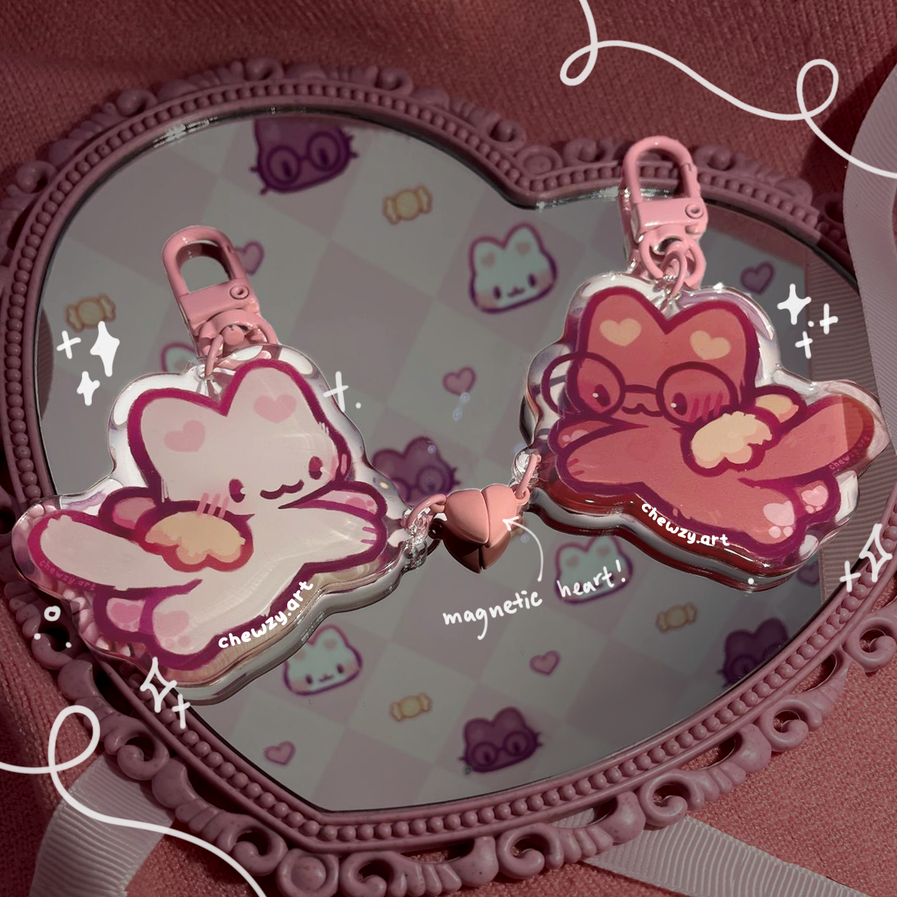 Cupid Kitties ♥ Keychain Set