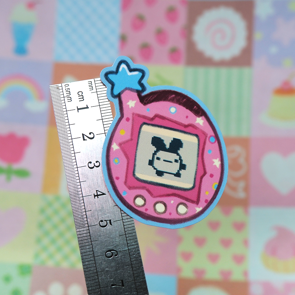 Retro Tamagotchi matte sticker