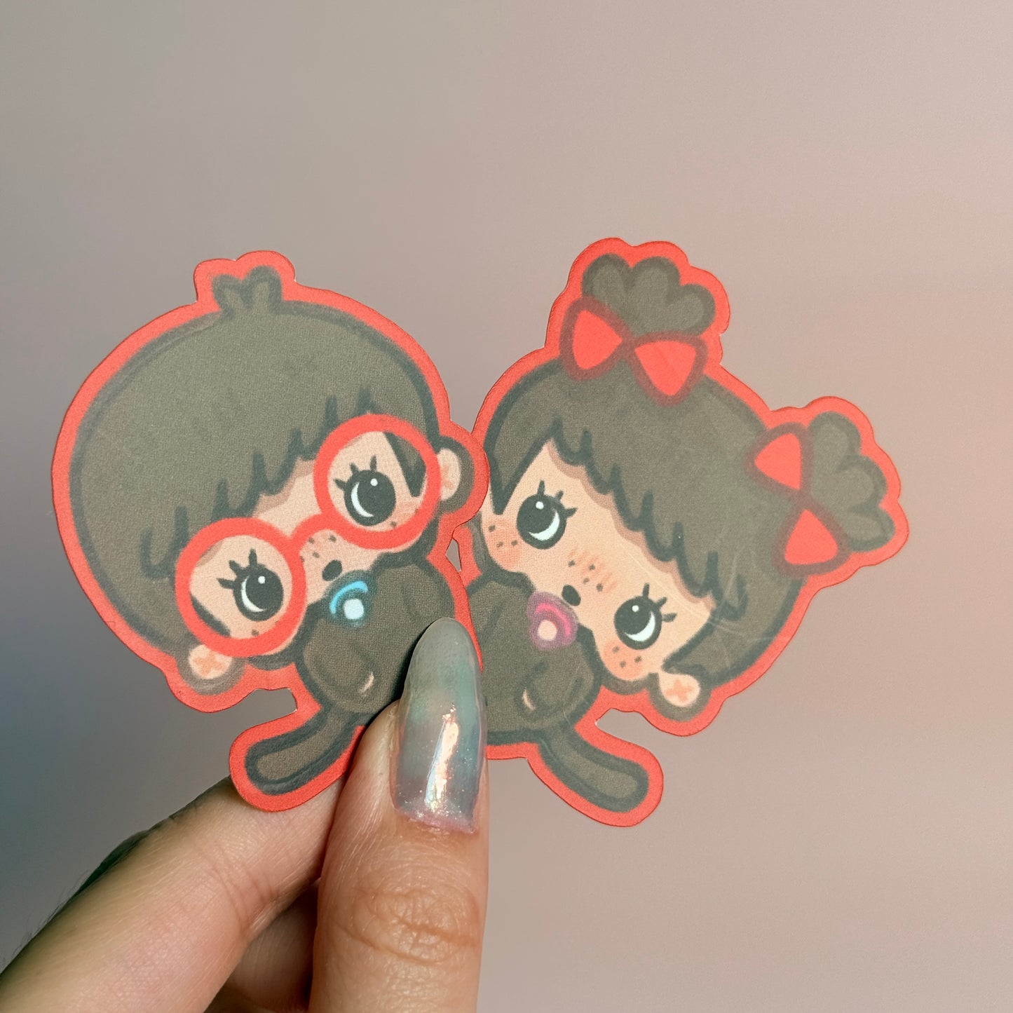 Monchhichi boy matte sticker