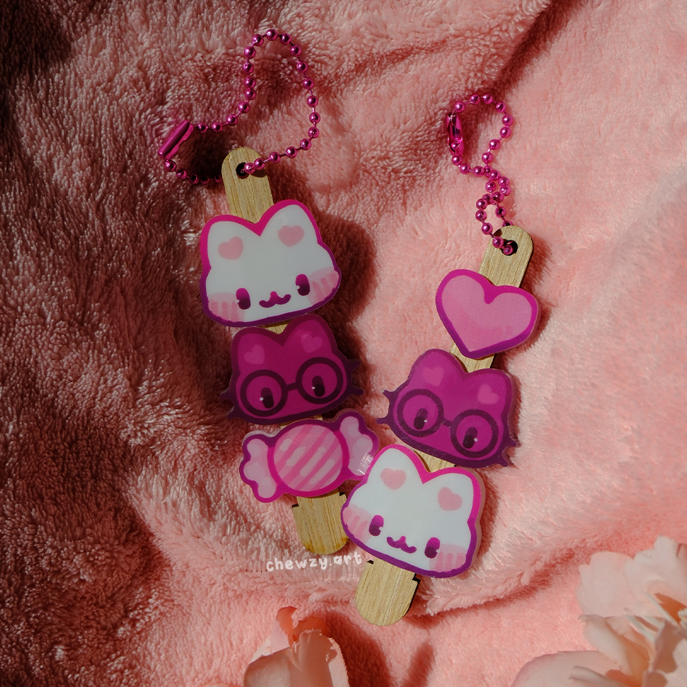 Dango Kitties ♥ Removable Keychain