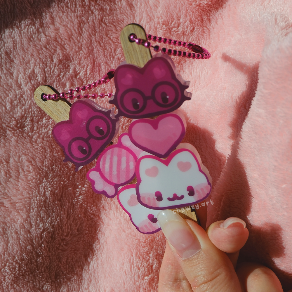 Dango Kitties ♥ Removable Keychain