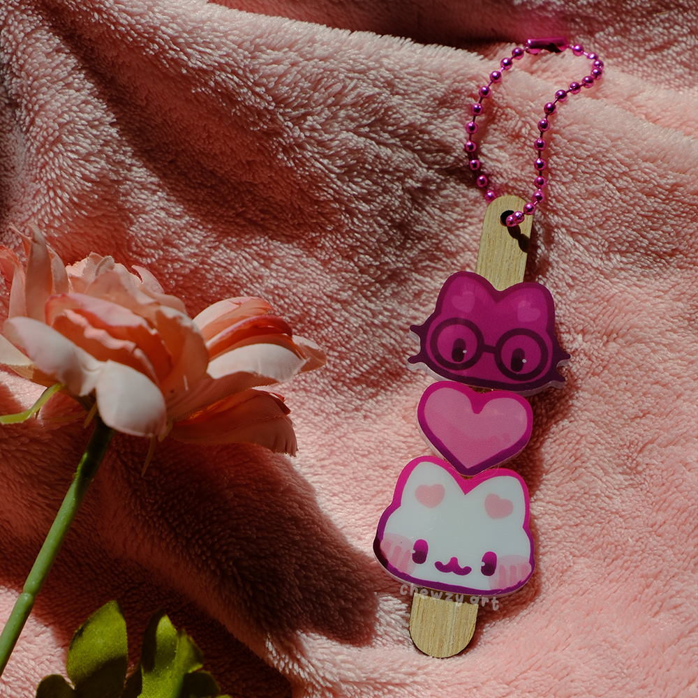 Dango Kitties ♥ Removable Keychain