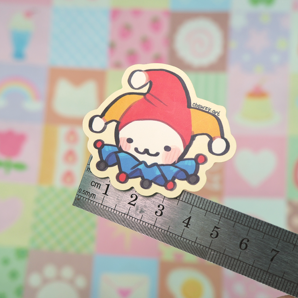 Jester kitty matte sticker