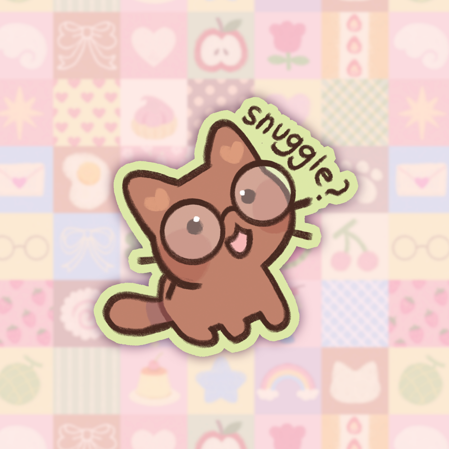 Snuggle matte sticker