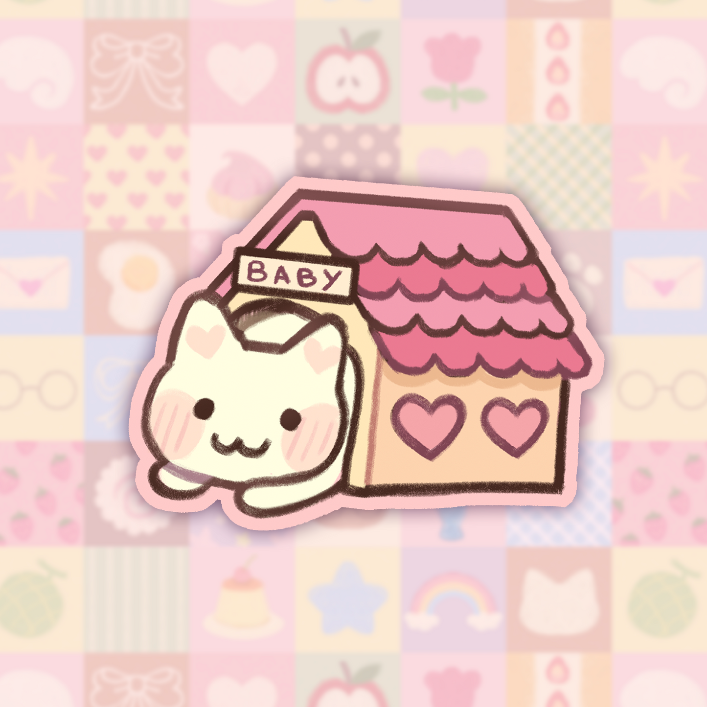 Baby house matte sticker